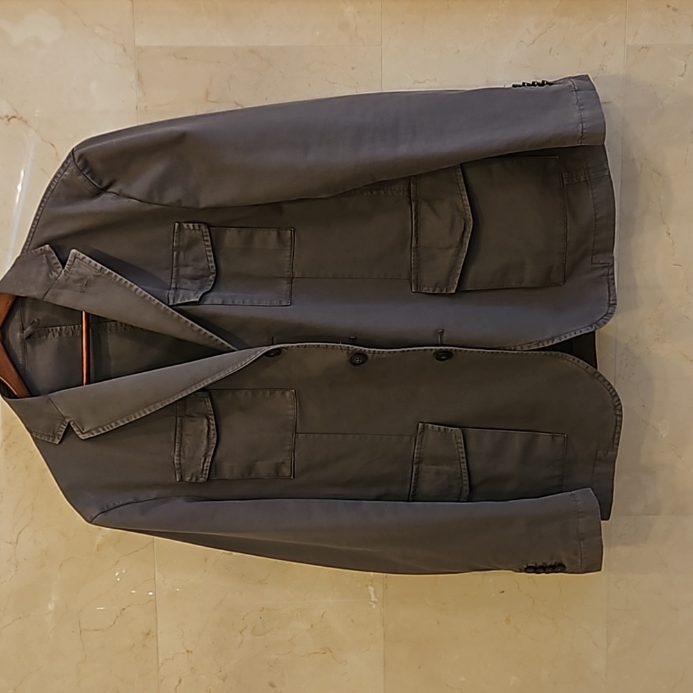Men's COUTURE ARMY GREEN JACKET COAT MADE IN ITALY SZ 44R $350